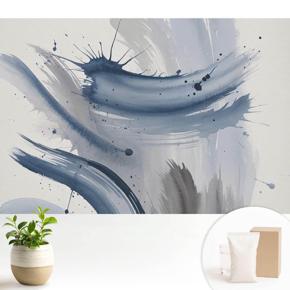 Tapeta do obývačky Modré abstraktné ťahy štetcom