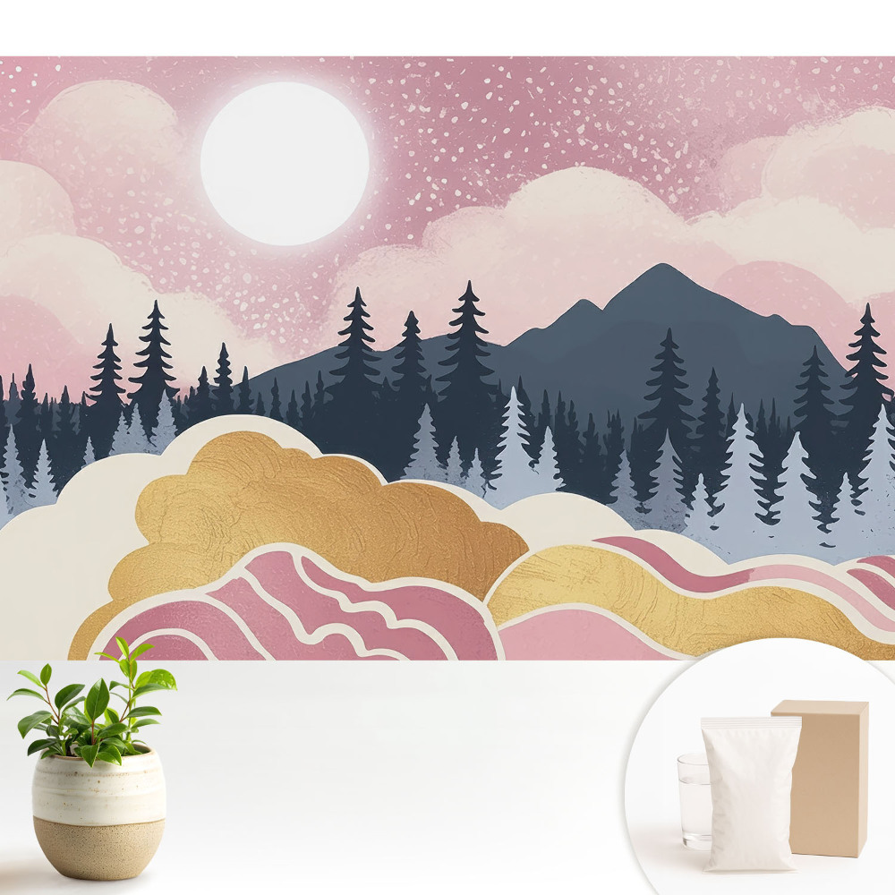 Tapeta do obývačky Západ slnka nad horami