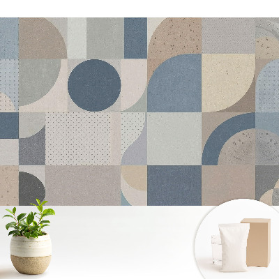 Tapeta do obývačky s geometrickým vzorom v tlmených farbách