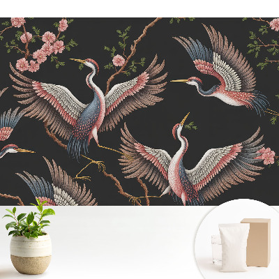 Tapeta Vtáky a kvety na pozadí prírody