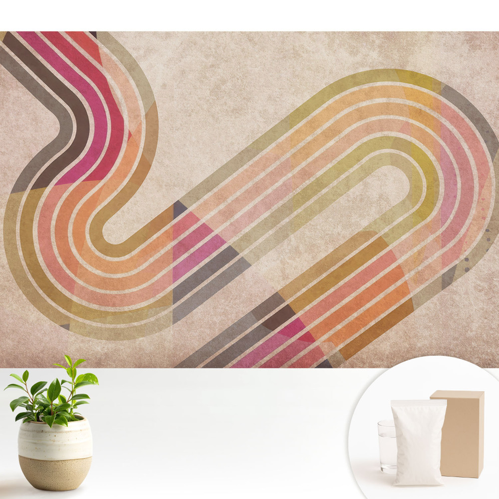 Tapeta do obývačky Abstraktný tvar farebných čiar