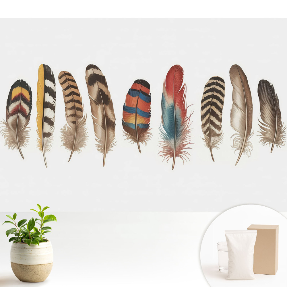 Tapeta na stenu Jedinečný boho vzor s farebnými pierkami