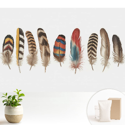 Tapeta na stenu s jedinečným boho vzorom a farebnými pierkami