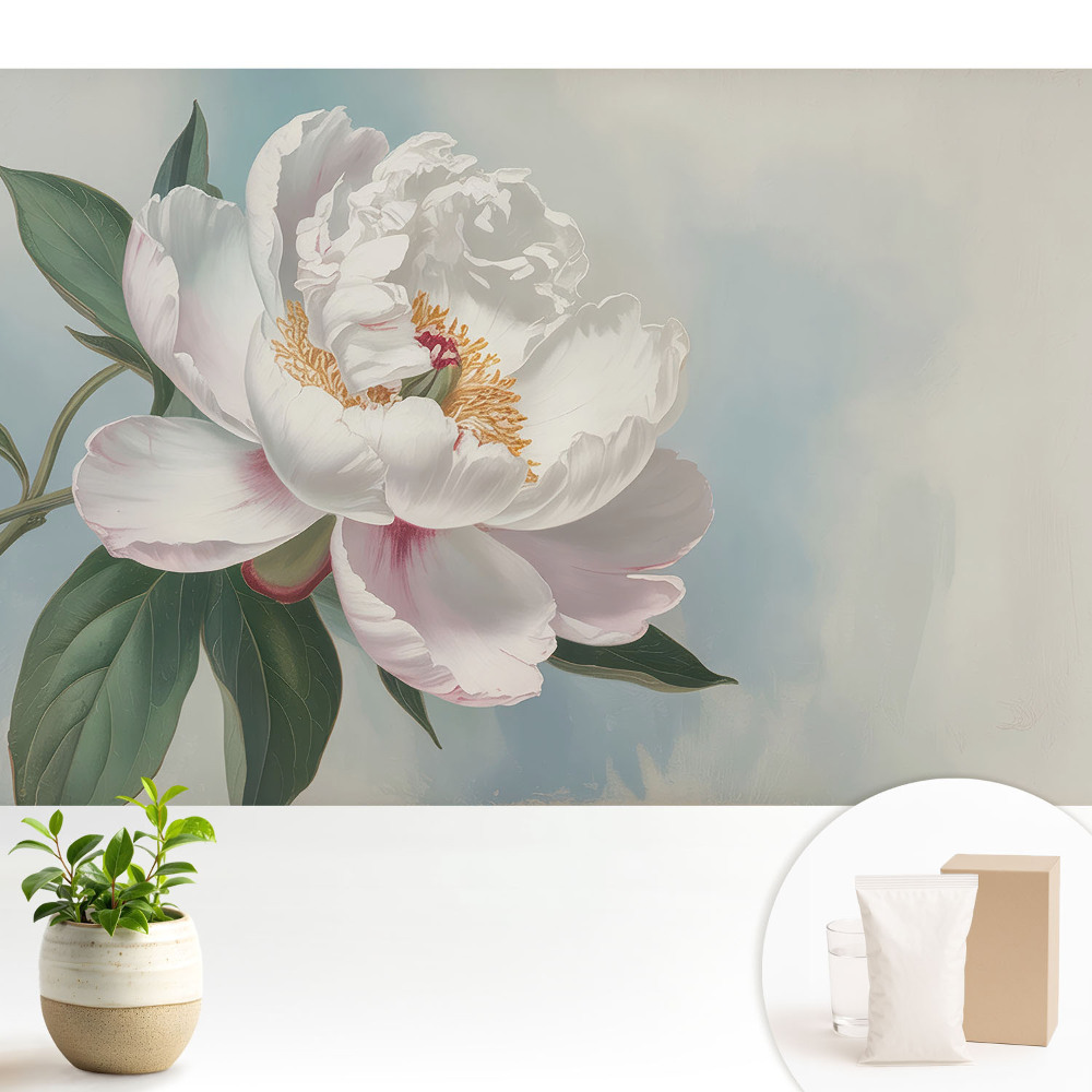 Tapeta Pivonka na modrom pozadí