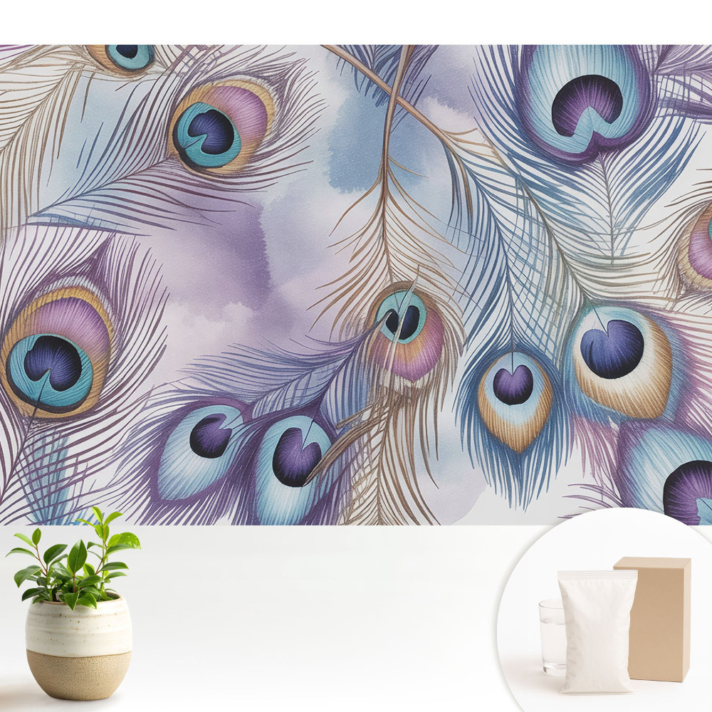 Tapeta na stenu Pastelové abstraktné pávie perie