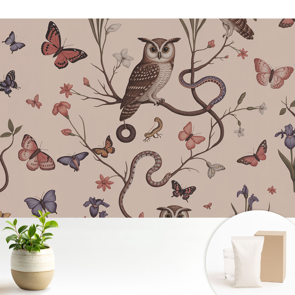 Tapeta na stenu Prírodná idylka motýľov a kvetov