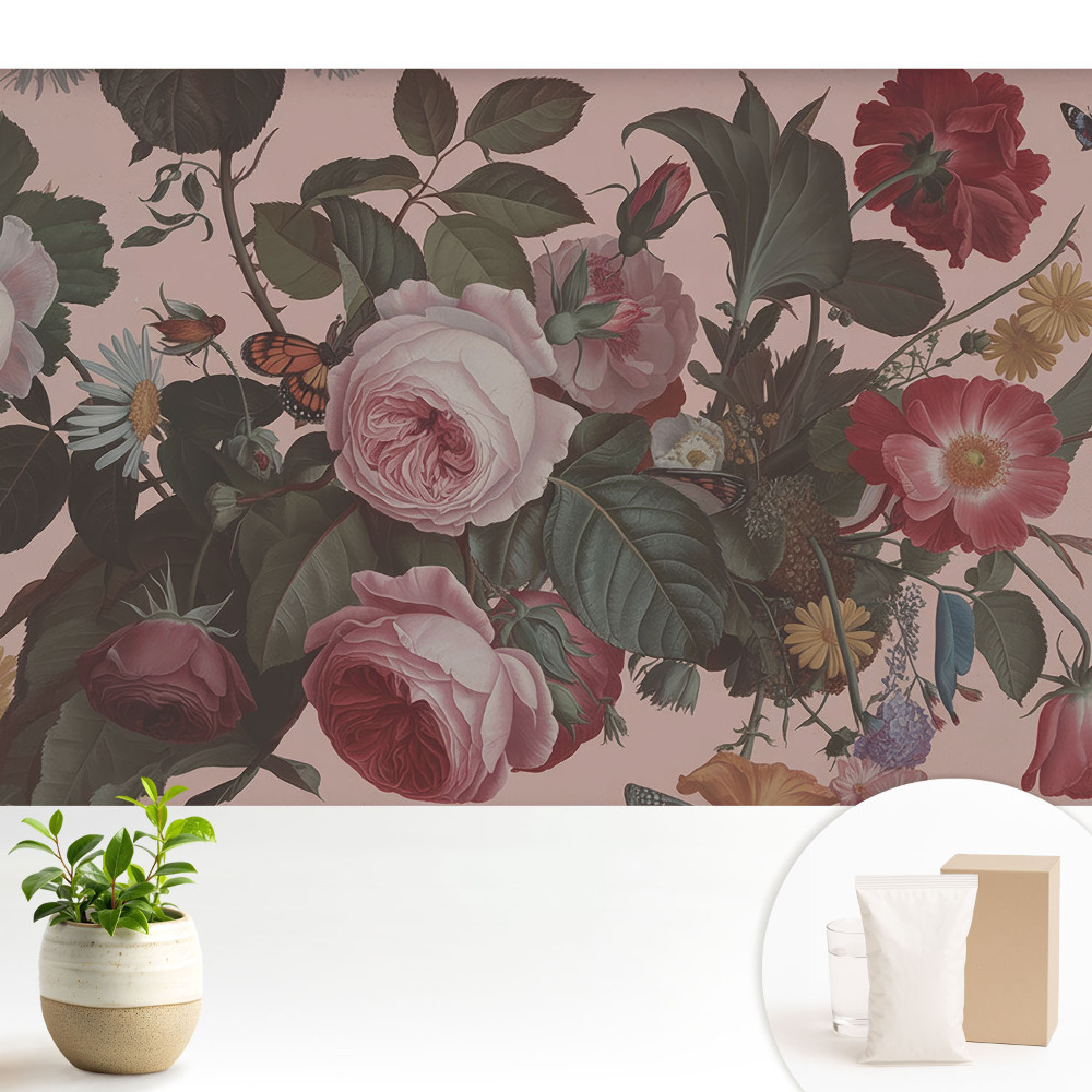 Tapeta Kvety a motýle, harmónia prírody