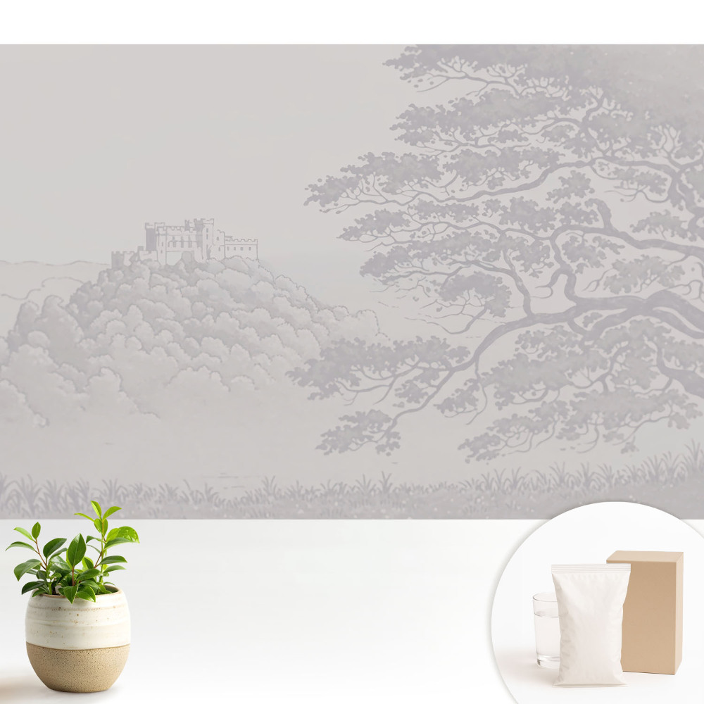 Tapeta do obývačky Krajina hradu medzi stromami