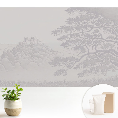 Tapeta do obývačky Krajina hradu medzi stromami