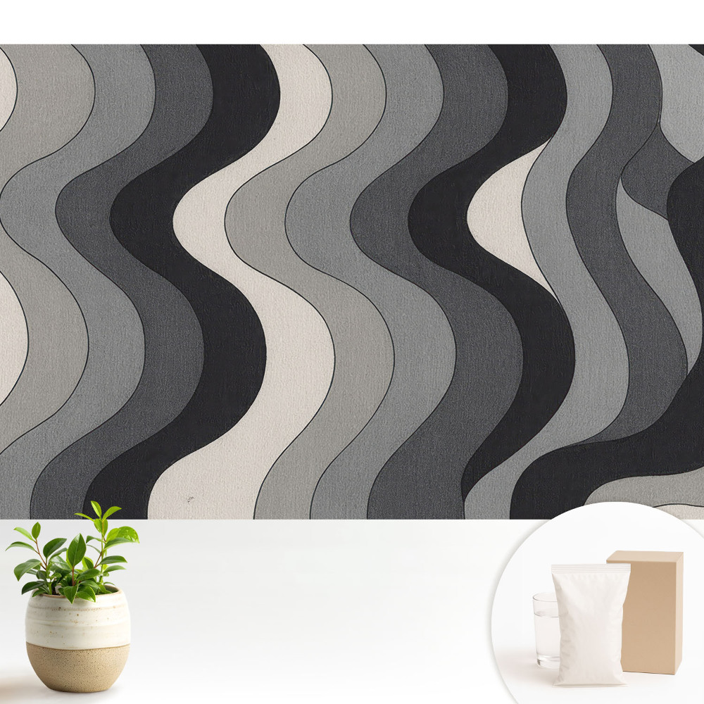 Tapeta na stenu Moderný vlnitý vzor v odtieňoch sivej