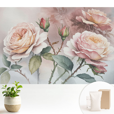 Tapeta s romantickými kvetmi v klasickej elegancii a jemnom prevedení