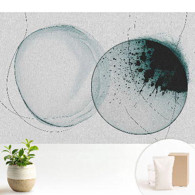 Luxusná tapeta s motívom okrúhlych tvarov v zelenej farbe