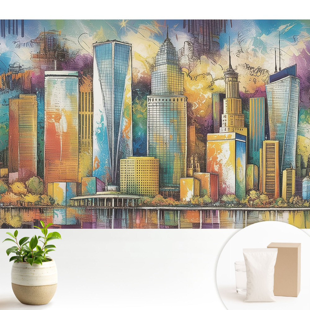 Luxusná tapeta Farebné mrakodrapy mesta energie