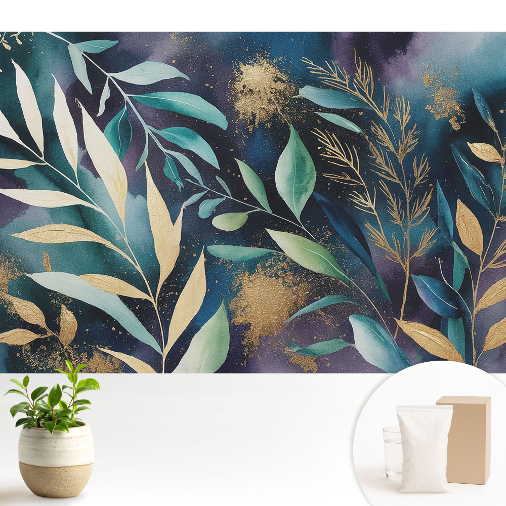 Tapeta na stenu Botanické listy na tmavom pozadí