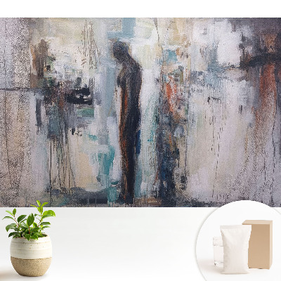 Tapeta do obývačky Abstraktná silueta v tlmených farbách