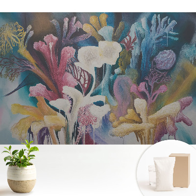 Tapeta do obývačky Abstraktné kvety farebná krajina