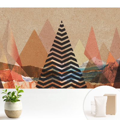 Luxusná tapeta s abstraktným motívom trojuholníkov vyvážujúcim harmóniu