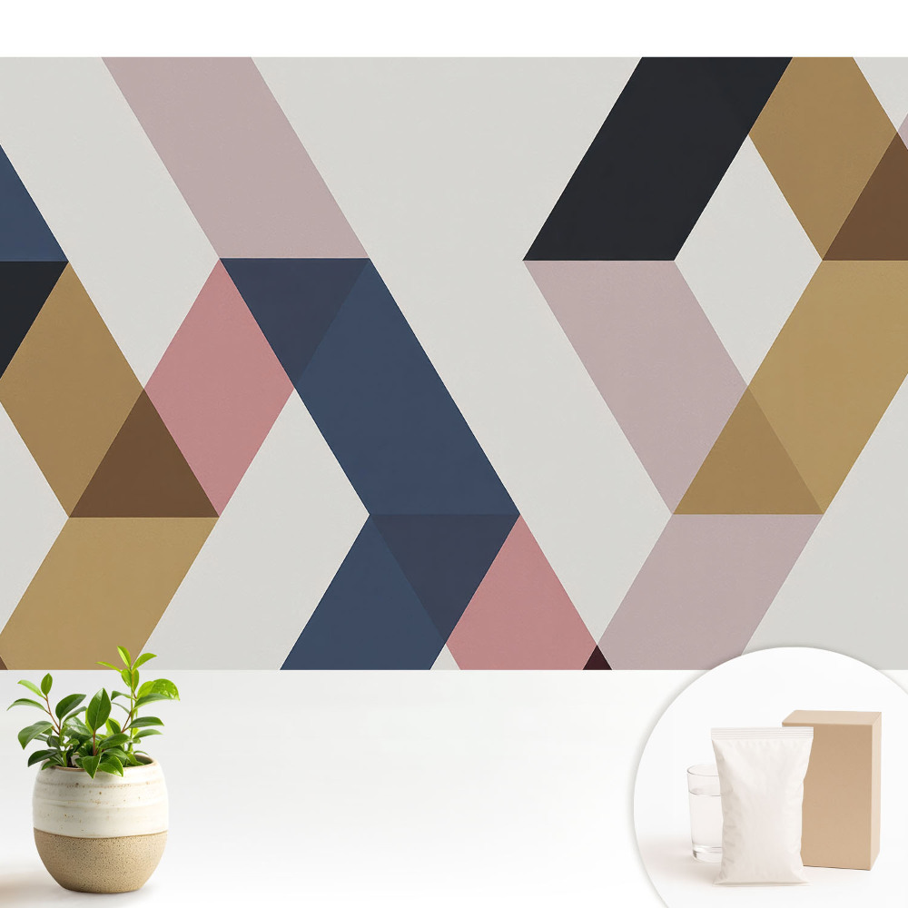 Tapeta Geometrické útvary v jemných pastelových farbách