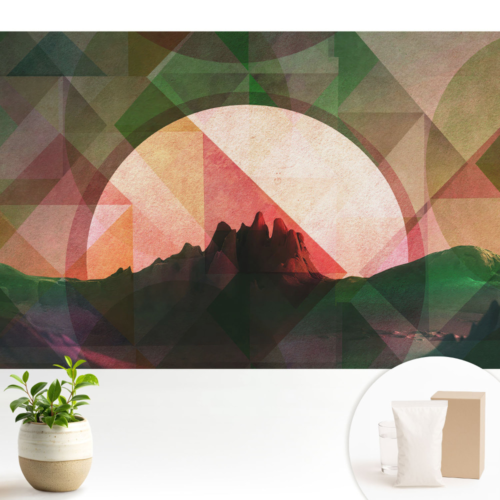 Tapeta do obývačky Geometrické hory západ