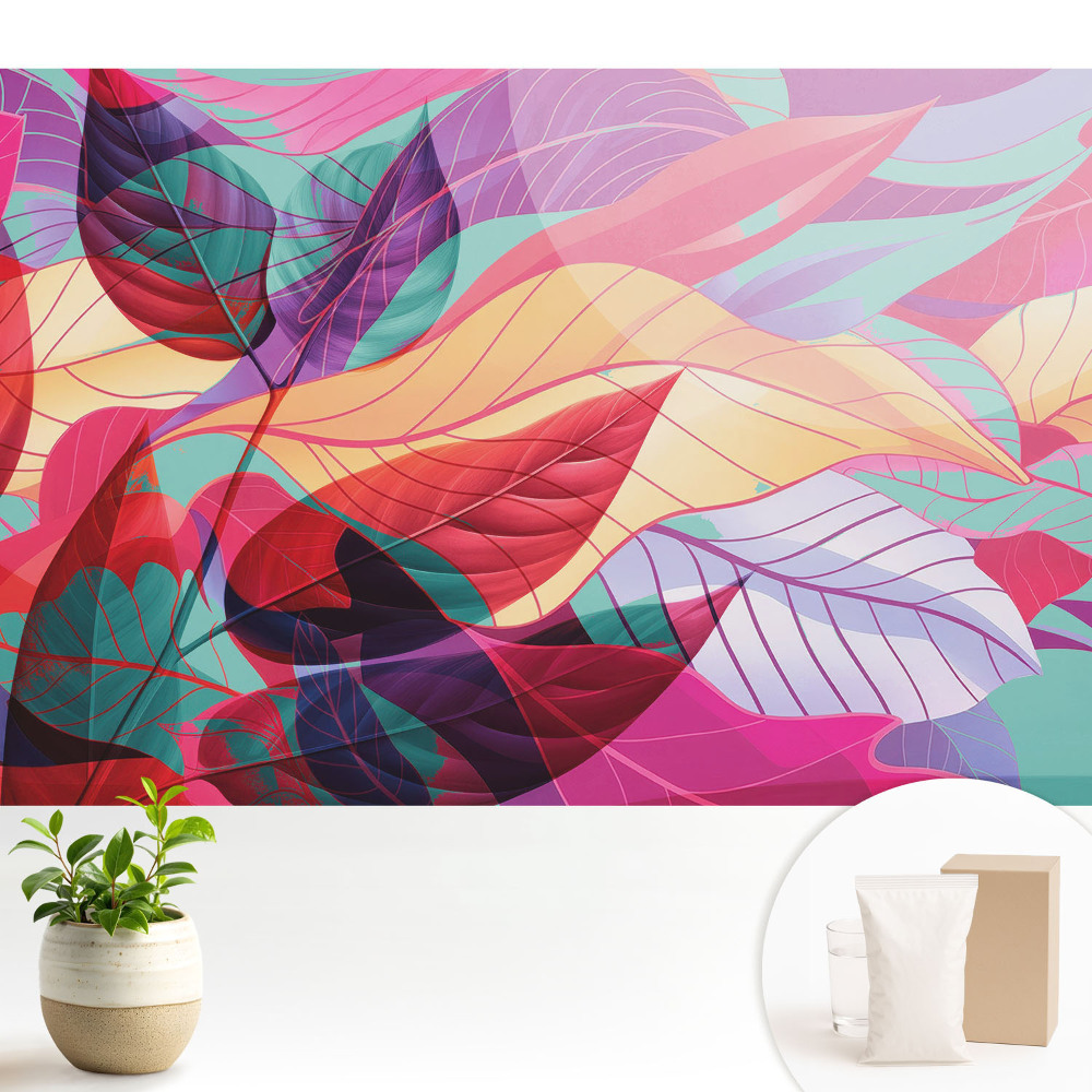 Tapeta Farebné listy v abstraktnom štýle