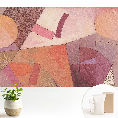 Luxusná tapeta s abstraktnými geometrickými tvarmi v teplých farbách