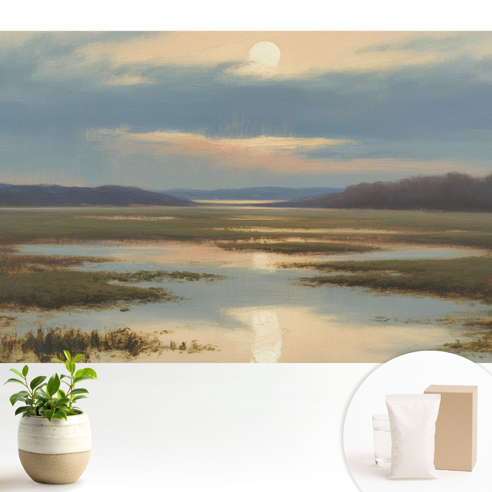 Tapeta Západ slnka nad poľami