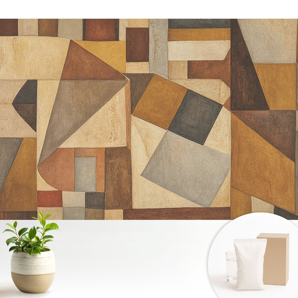 Tapeta do obývačky Geometrické tvary a teplé farby