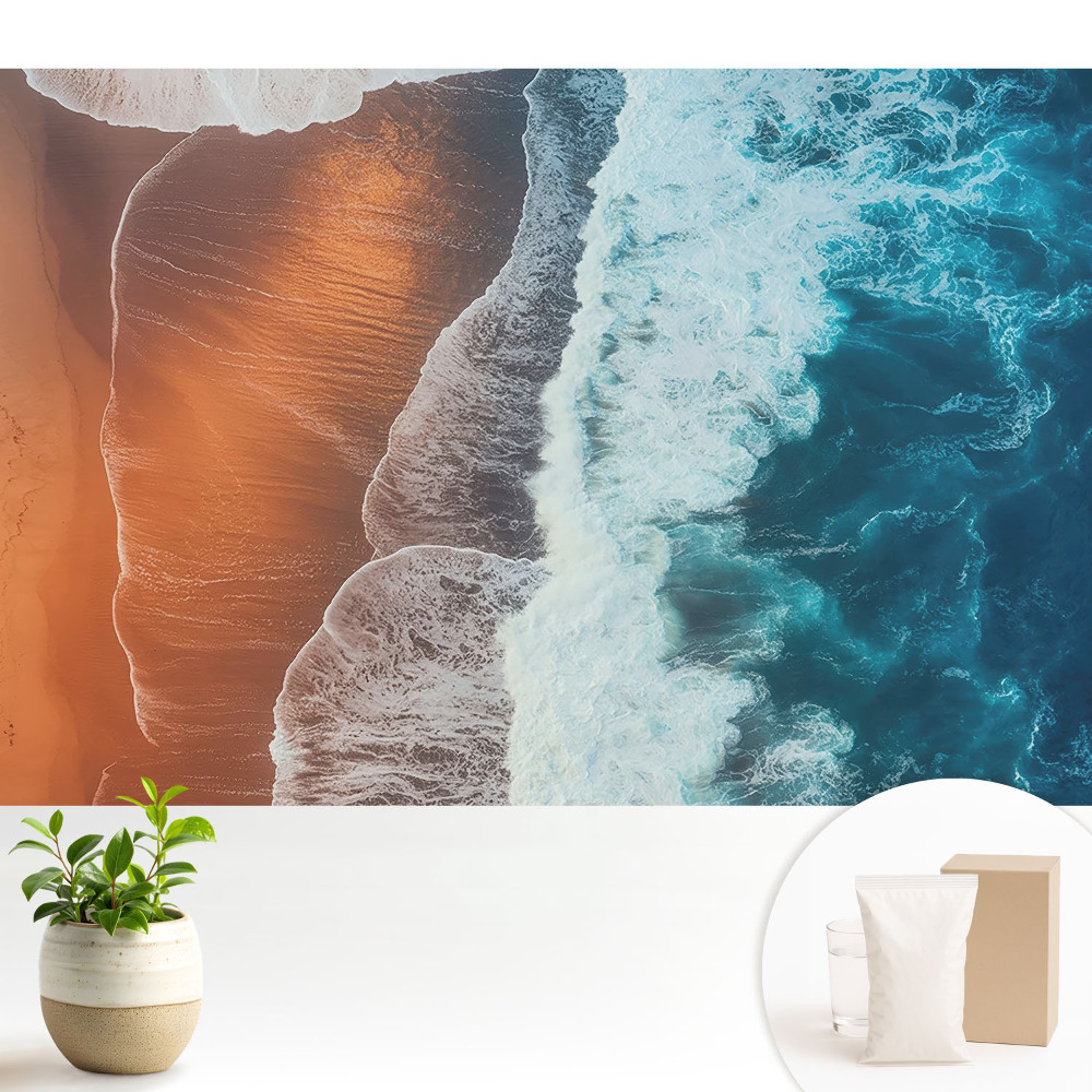 Tapeta na stenu Stretnutie vody a zeme, energia farieb