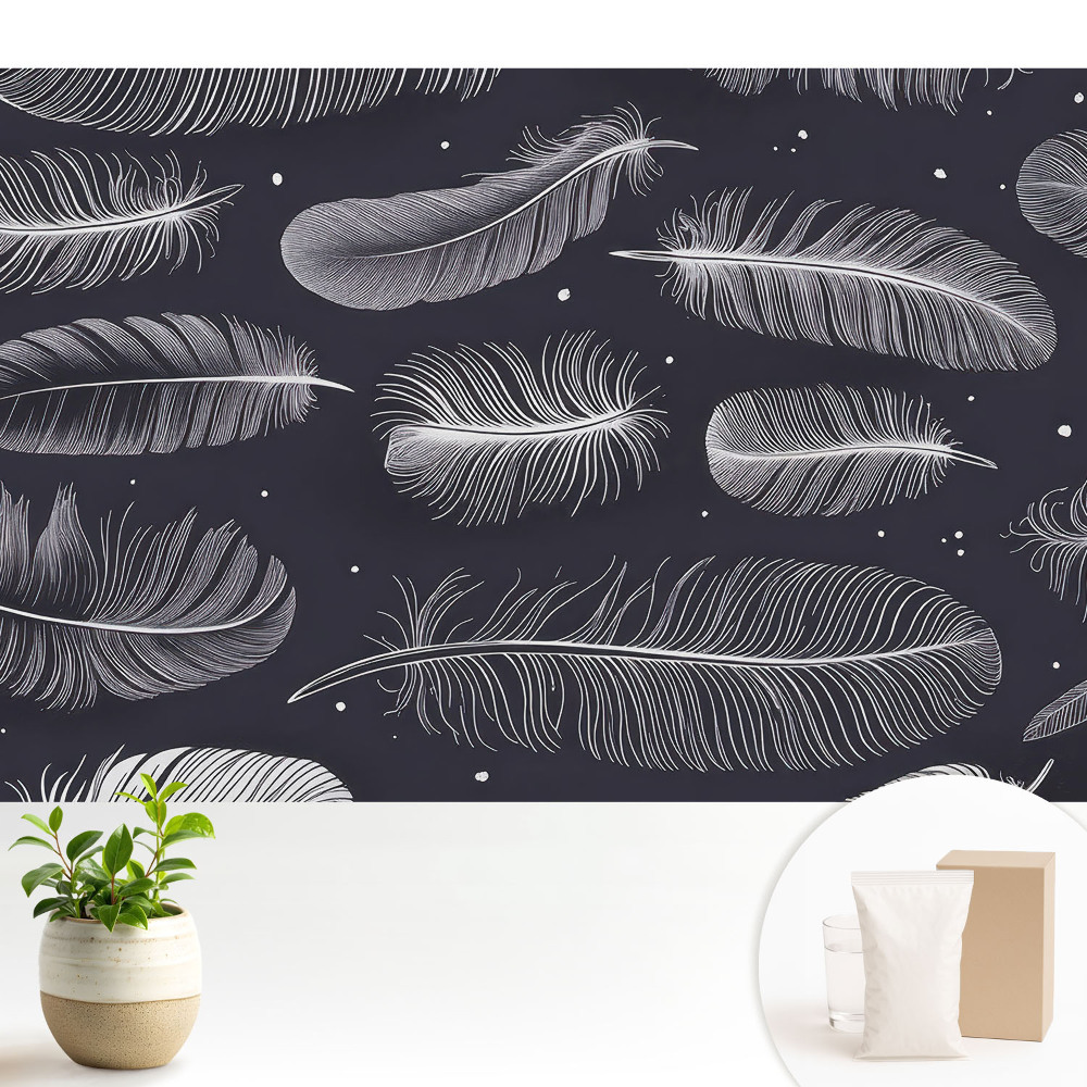 Luxusná tapeta Perie na tmavom pozadí