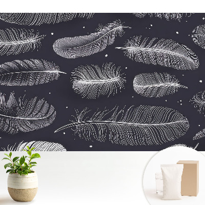 Luxusná tapeta s motívom peria na tmavom pozadí