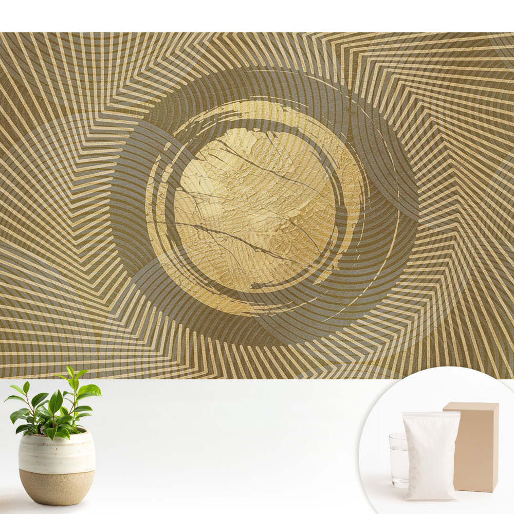 Tapeta do obývačky Geometrická abstrakcia v odtieňoch žltej