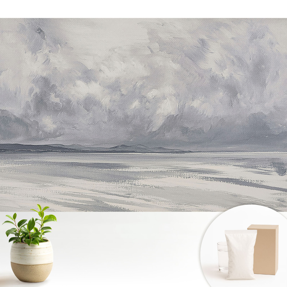 Tapeta do obývačky Tmavé mraky nad pokojným morom