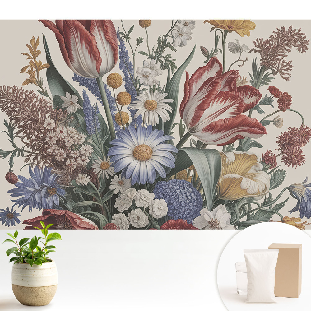 Luxusná tapeta Farebný kvetinový aranžmán v klasickom štýle