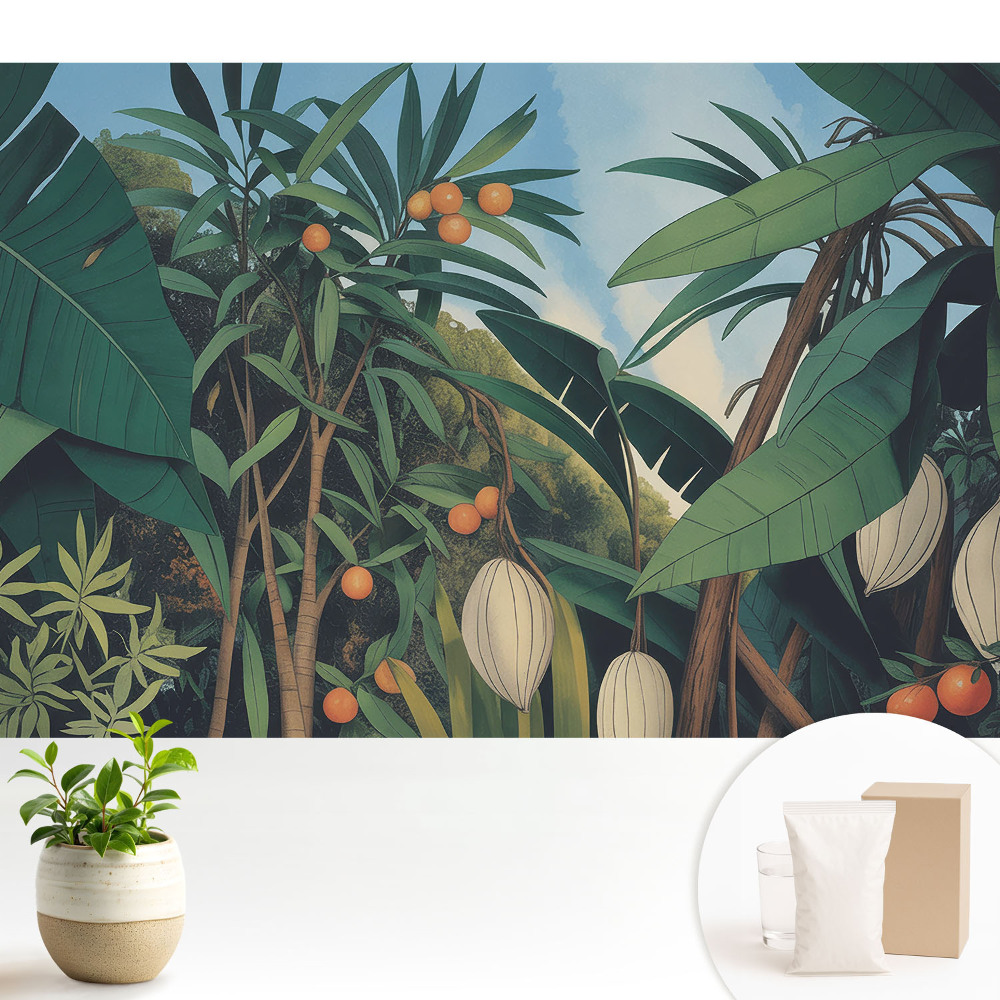 Luxusná tapeta Exotické listy a plody v trópoch