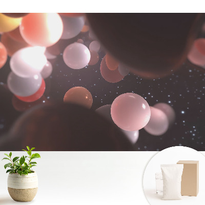 Tapeta do obývačky s farebnými priehľadnými abstraktnými guľami