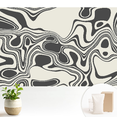 Tapeta na stenu s abstraktnými vlnami kontrastných farieb