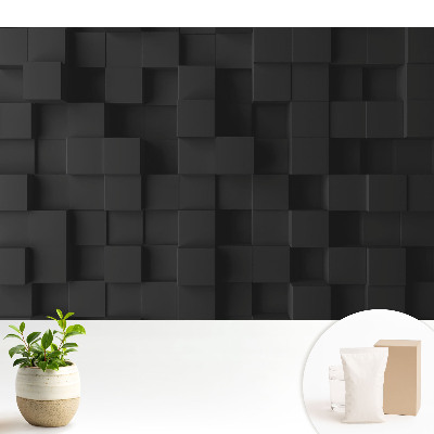 Tapeta Čierne kubické tvary na stene