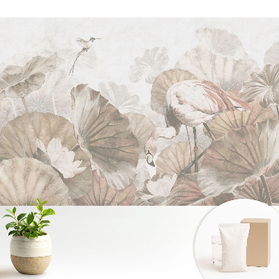 Tapeta na stenu Plameniak medzi listami