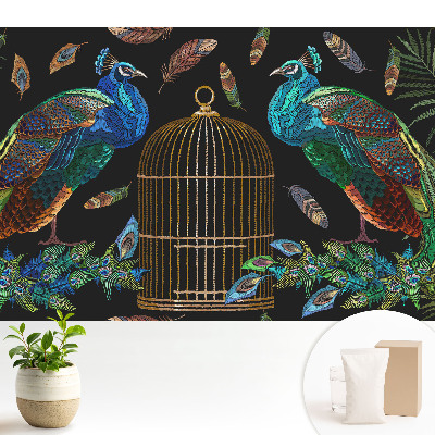 Tapeta Pávy medzi perím symetria