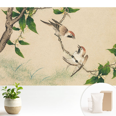 Tapeta Vtáky na konári v klasickom štýle