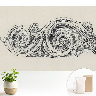 Tapeta do obývačky so štýlovým klasickým rastlinným motívom