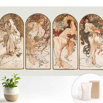 Tapeta do obývačky so štyrmi ženami v secesnom štýle