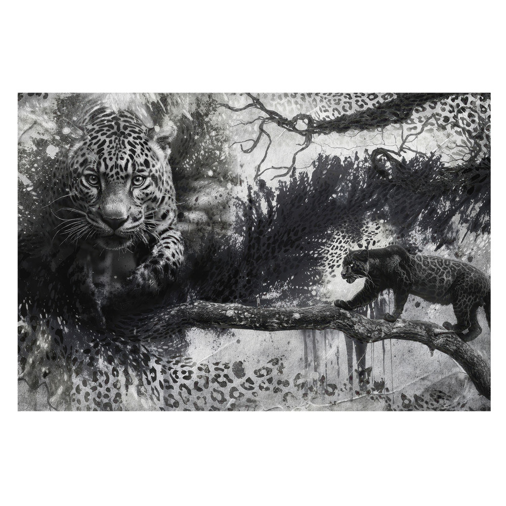 Tapeta na stenu s motívom umeleckých leopardov a dynamickým rozptylom