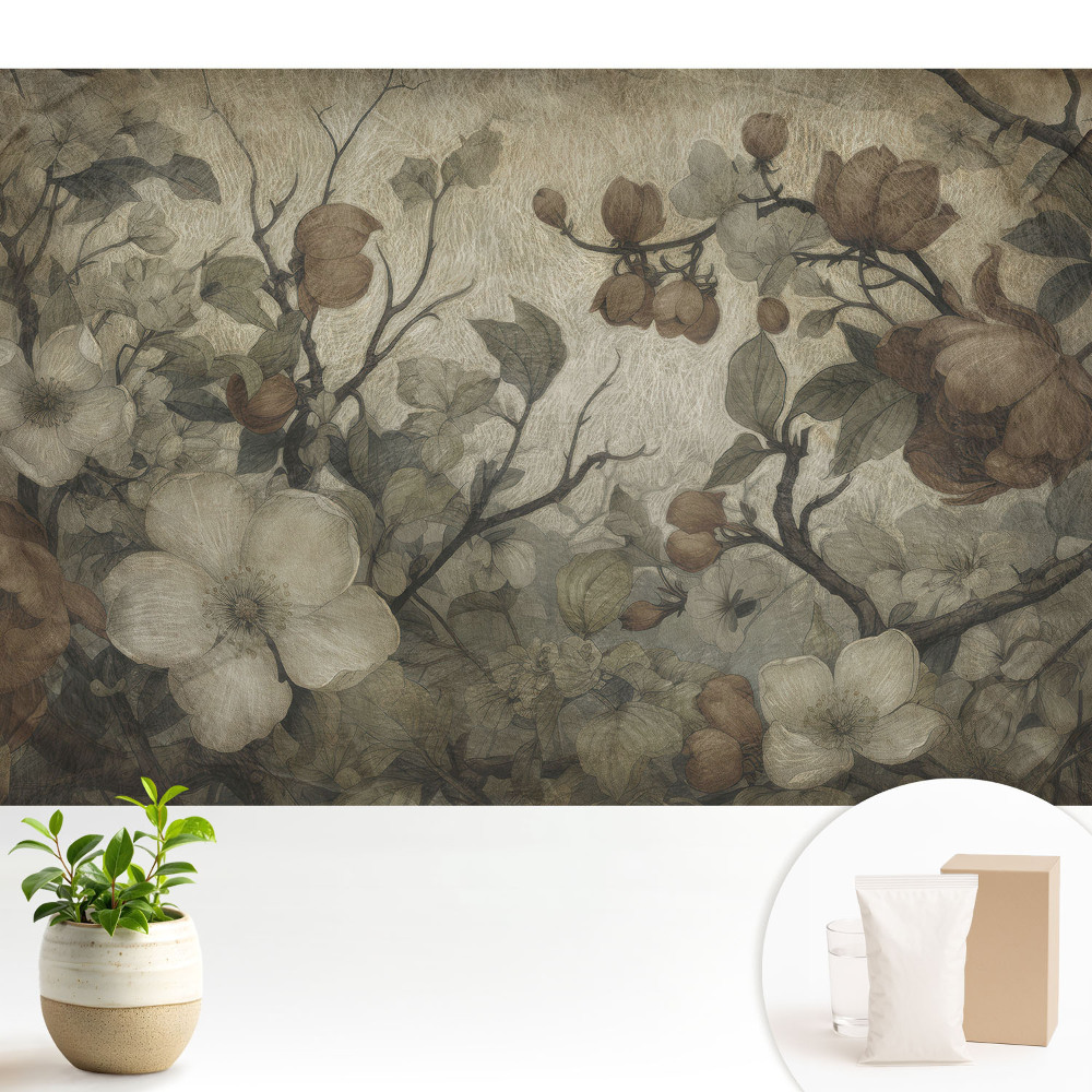 Tapeta do obývačky Rustikálny kvetinový aranžmán