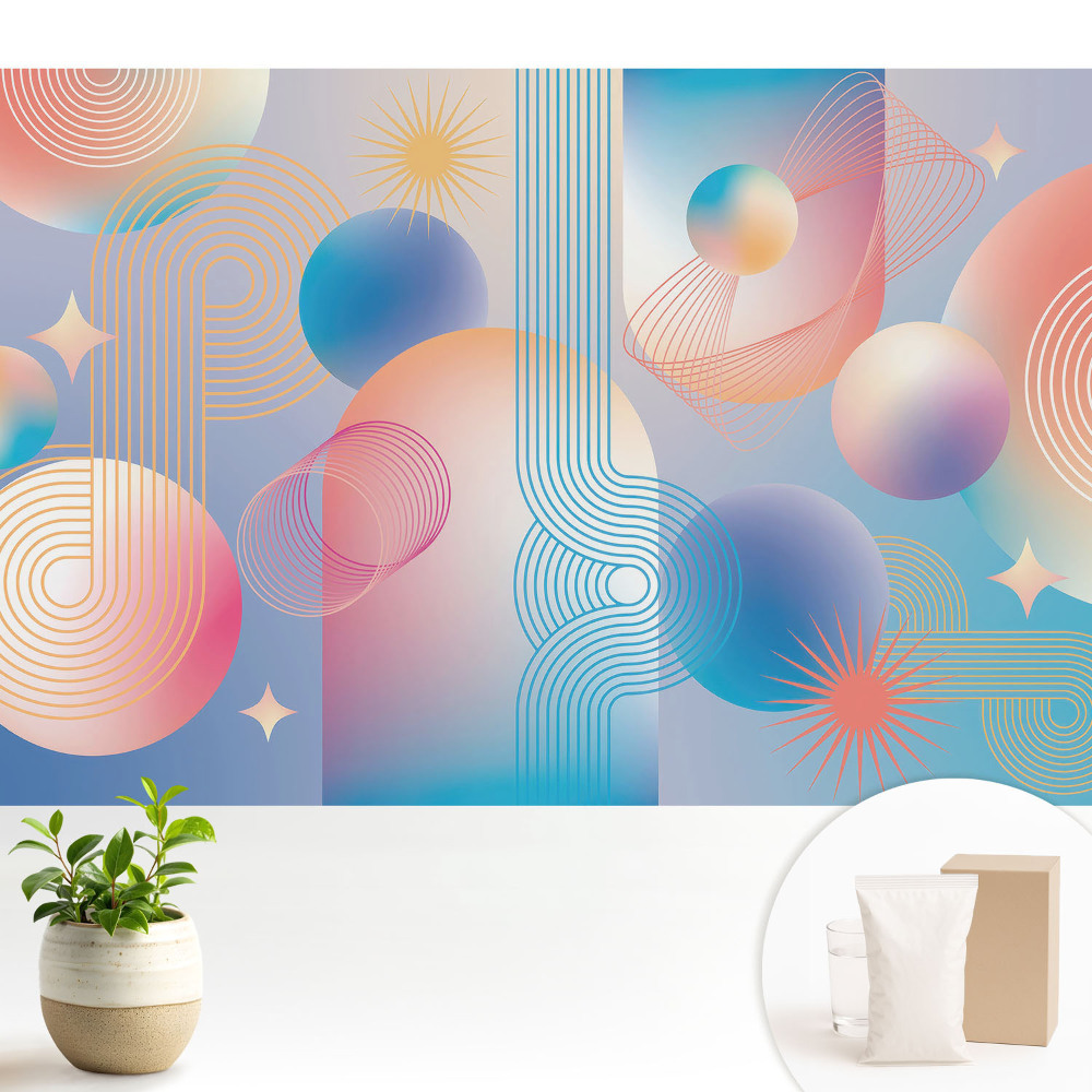 Tapeta na stenu Abstraktné geometrické vzory plné farieb