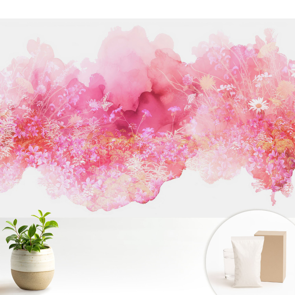 Tapeta na stenu Ružová kvetinová abstrakcia