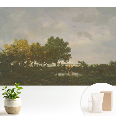 Luxusná tapeta Malebný les s jazdcom