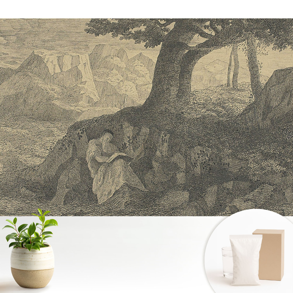 Luxusná tapeta Atmosférické čítanie krajiny pod stromom