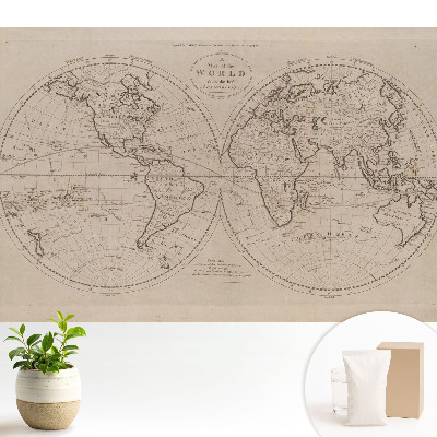 Tapeta do obývačky s historickou kresbou sveta