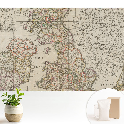 Tapeta na stenu Stará mapa Britských ostrovov s detailmi.